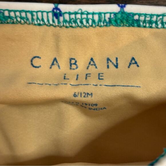 Cabana Life Rash Guard Bikini Set White Green Print 6-12 Months - Picture 9 of 10